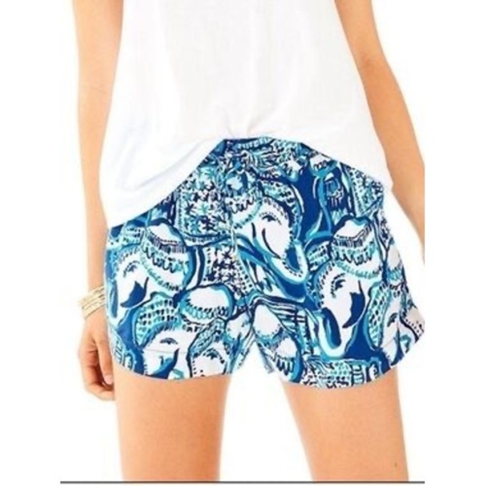 Lilly Pulitzer Katia Shorts Keep Your Trunk On Womens Medium Resortwear Preppy